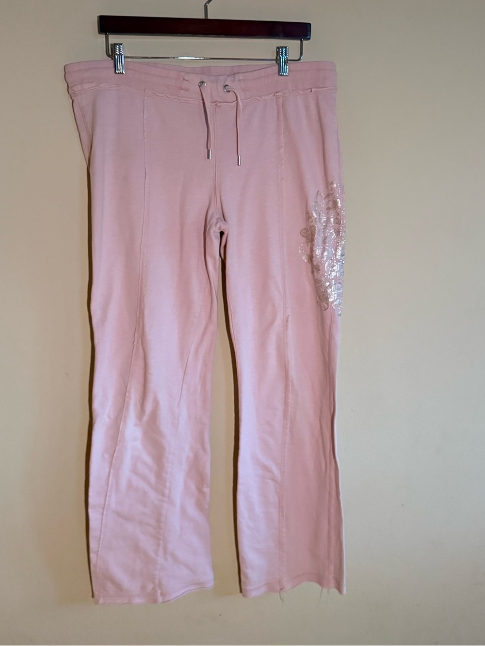 BCBG Y2K Pink Silver Accent Sweatpants